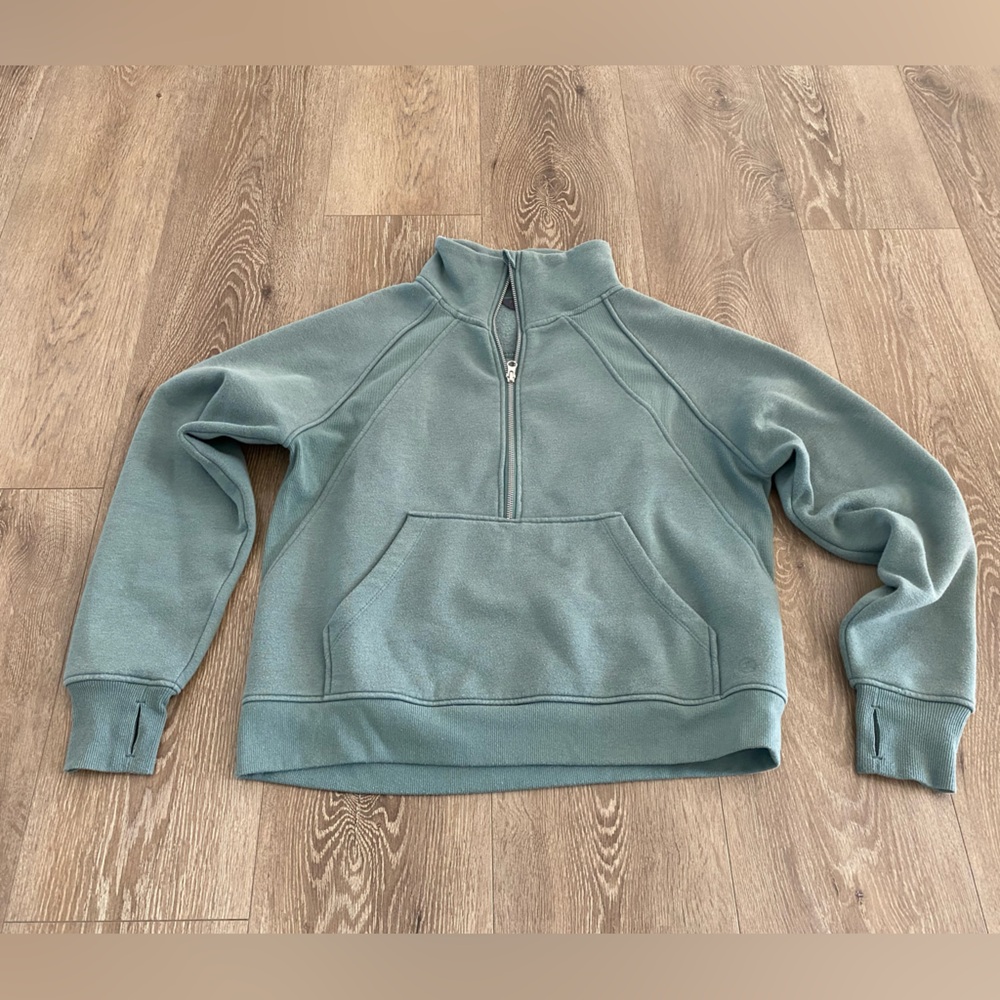 Danskin Sage Green Half Zip Pullover Sweatshirt